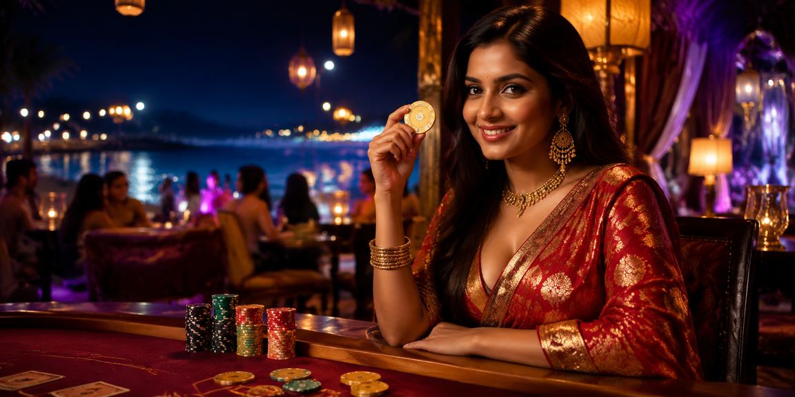 Players enjoying Teen Patti game in Indian traditional attire