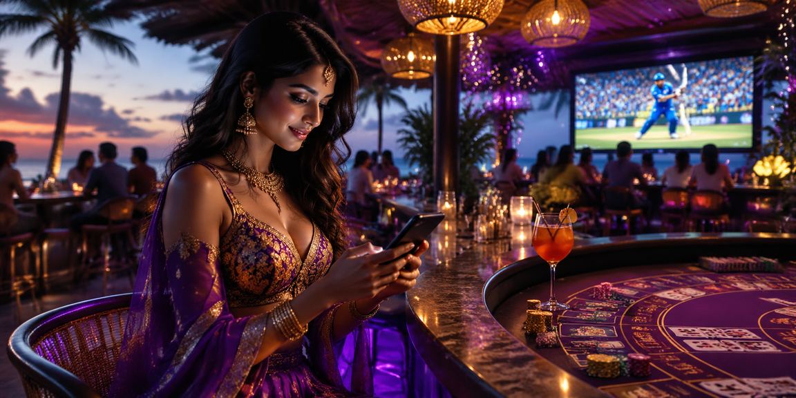 Group of friends playing Teen Patti on mobiles with cricket on TV