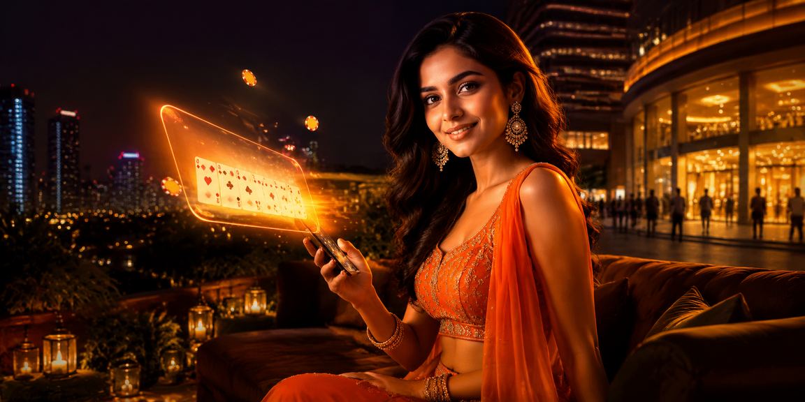 Indian player enjoying online Rummy game on mobile device